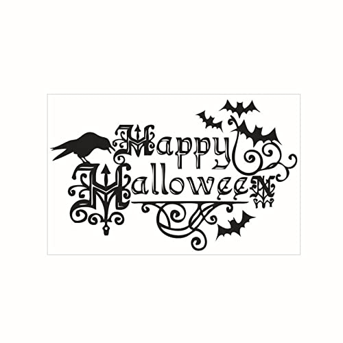 WandSticker DIY Klebend Blumen Set Halloween-Kinderzimmer-Schlafzimmer-Wandaufkleber Wandtattoo Blumenranken Schwarz Hibiskus Wandtattoo Wanddeko Blumenranke Aufkleber Sticker (Black, One Size)