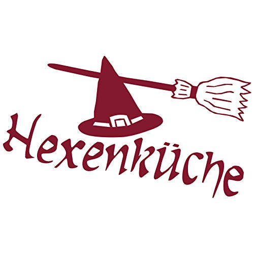 wall-refine WS-00175 | HEXENKÜCHE,No.3 | 85 x 48 cm, weinrot/Burgundy, seidenmatt, Premium Wandtattoo Wandaufkleber der Extra-Klasse