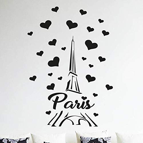 Turm Liebe Wandtattoo Paris Wort Schriftzug Home Design Dekoration Schlafzimmer Wohnzimmer Vinyl Aufkleber Wandbild 42X58Cm