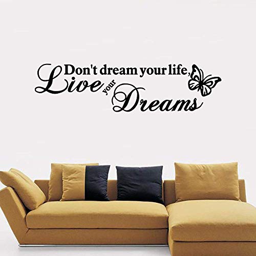 Lebe Deine Träume Wandaufkleber Schlafzimmer Wohnzimmer Wand Wohnkultur Abnehmbare Wandaufkleber 58Cm * 15Cm