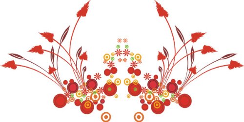PEMA INDIGOS UG - Wandtattoo Wandsticker Wandaufkleber Aufkleber bunt ME210 Ranke Hibiskus Blume Pflanze Tribal 20 x 10 cm