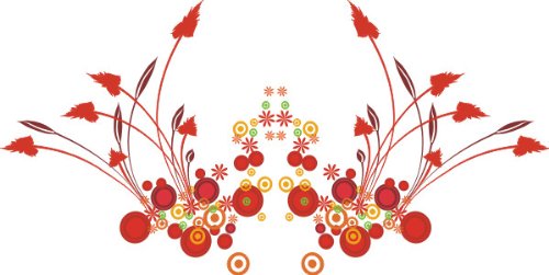 PEMA INDIGOS UG - Wandtattoo Wandsticker Wandaufkleber Aufkleber bunt ME210 Ranke Hibiskus Blume Pflanze Tribal 20 x 10 cm