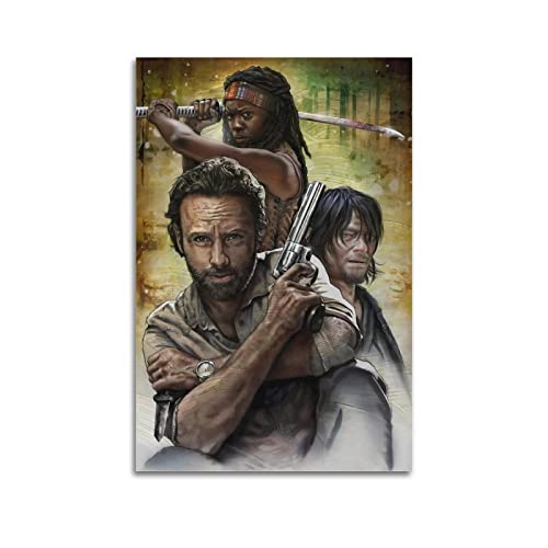 The Walking Dead Protagonist Group TV Poster Leinwand Kunst Poster Und Wandkunst Bilddruck Moderne Familienzimmer Dekor 12x18inch(30x45cm)