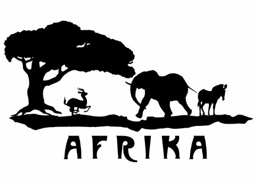 Wandtattooladen Wandtattoo - Afrika - Elefant, Zebra, Gazelle Größe:40x23cm Farbe: mint