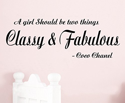 Hommay PVC Wandtattoo ClassyandFabulous Chanel ist bekannt, Dekoration für Zuhause, Motiv  91,4 cm x 30, 5 cm