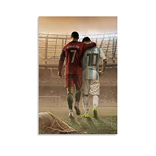 KKMM Fußball-Poster Legende Star Fan Kollektion Poster Leo Messi Poster Dekorative Malerei Leinwand Wandkunst Wohnzimmer Poster Schlafzimmer Gemälde 50 x 75 cm