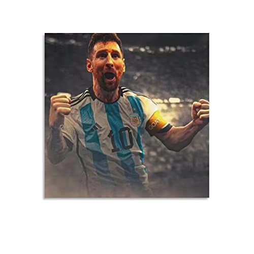 JIANJIE Messi Fußball-Champion-Poster, inspirierendes aufregendes Idol-Poster, coole Kunstwerke, Malerei, Wandkunst, Leinwanddrucke, zum Aufhängen