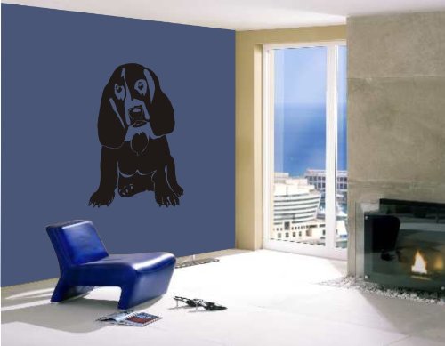 blattwerk-design Wandtattoo, Wandaufkleber, Basset, Hund, Hunde, Basset, Größe ca. 700 mm x 450 mm Auswahl (M080 Braun)
