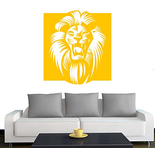 Klebesüchtig A060 Wandtattoo Afrika Löwe 65cm x 60cm gelb - Dekoration - Bad - Wohnzimmer - Aufkleber - Wandsticker