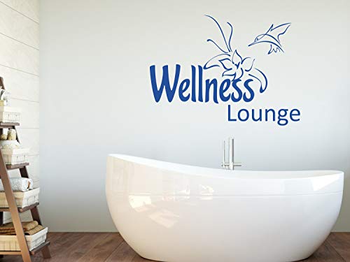 Wandtattoo Badezimmer Sprüche Wellness Lounge Wandtattoos Aufkleber Bad Deko, Wandsticker selbstklebend für Fliesen und Wand, Türaufkleber, 78x57cm, 080 braun