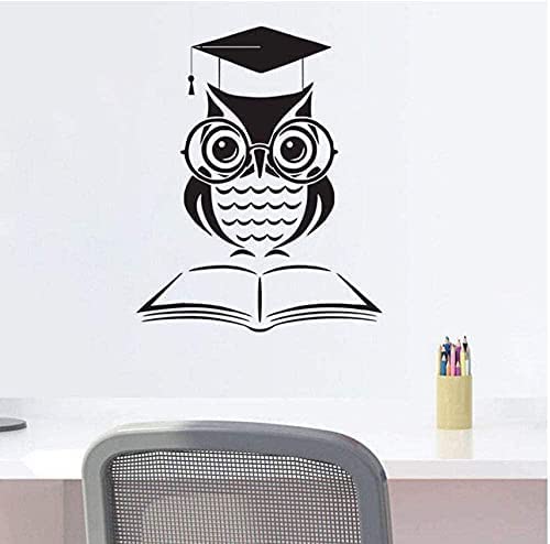 Wandaufkleber - Dr Vinyl-Wandtattoo Eule Lesen Tiere Tiere Haushaltswaren Wand 44X55Cm