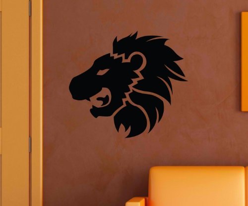 Wandtattoo Sternzeichen Löwe Tier Zeichen Wand Sticker Wandbild Aufkleber 5Q473, Farbe:Gold glanz;Breite vom Motiv:50cm
