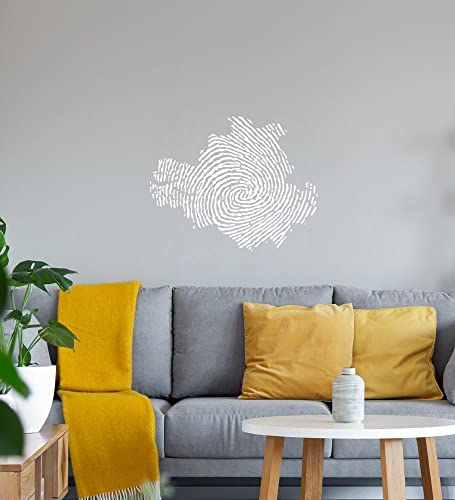 Fingerabdruck Dresden Wandtattoo Weiß Aufkleber 56 x 45 cm