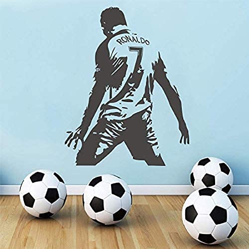 Kreative Kunst Wandtattoo Fußballspieler Cristiano Ronaldo Wand Kinderzimmer Fußball Blume Aufkleber 43 * 54cmVinyl Wandaufkleber