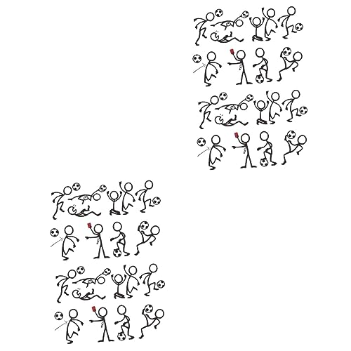 ibasenice 4 Sätze Fensteraufkleber Wandtattoo Hause Strichmännchen Fliesen Aufkleber Tretende Wandaufkleber Sport-vinyl-wandtattoos Wand Schälen Und Kleben Fußball Keramikfliesen Student
