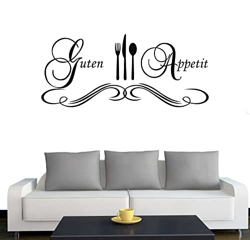 Klebesüchtig Wandtattoo Guten Appetit 120cm x 52cm schwarz - Dekoration - Bad - Wohnzimmer - Aufkleber - Wandsticker
