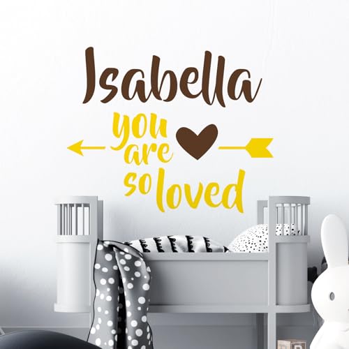 Wandtattoo für Kinderzimmer, personalisierbar, mit Namen, Gelb