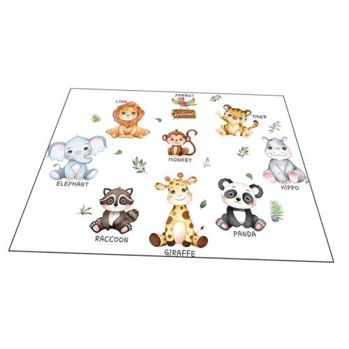 SOIMISS Wandtattoo Tiere Selbstklebende Cartoon Tier Wandsticker für Kinderzimmer Dekorative Wandaufkleber mit Tiger Affe Giraffe für Kindergarten und Schlafzimmer