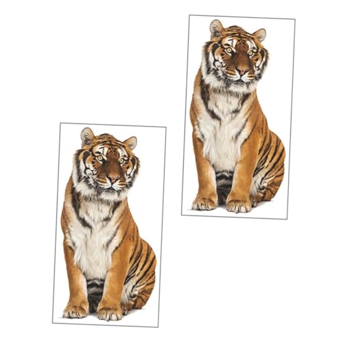 UKCOCO 1 Satz Wandtattoo Tiger Wandaufkleber Kreative Wanddekoration Selbstklebend Und Abnehmbar Für Kinderzimmer Und Wohnzimmer 2 Stück