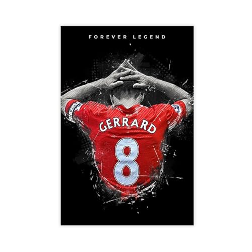 WANGCYJS Steven Gerrard Poster, Fußballkunst 0, Leinwandposter, Wandkunst, Dekordruck, Bild Gemälde für Wohnzimmer, Schlafzimmer, Dekoration, ungerahmt: 30 x 45 cm