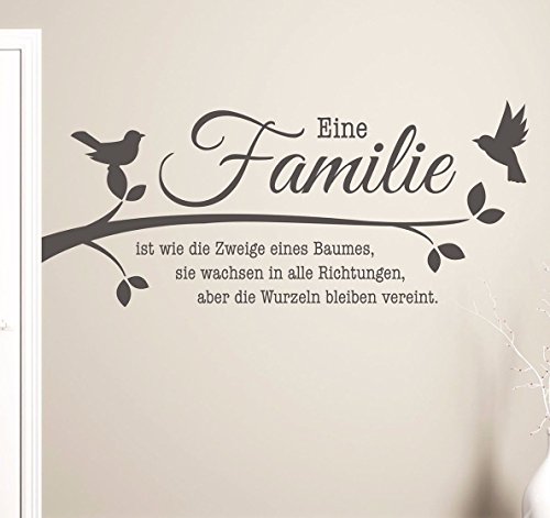 tjapalo® 100x48 S-pkm208 Wandtattoo Familie ist wie die Zweige eines Baumes Wandaufkleber Sprüche Wohnzimmer Wandtattoo Wohnzimmer wand deko