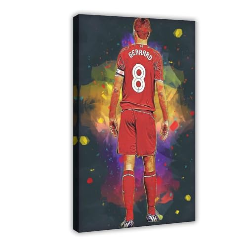 WANGCYJS Steven Gerrard Fußballspieler-Poster, 6 Stück, Leinwand-Poster, Wandkunst, Dekordruck, Bild Gemälde für Wohnzimmer, Schlafzimmer, Dekoration, Rahmen: 30 x 45 cm