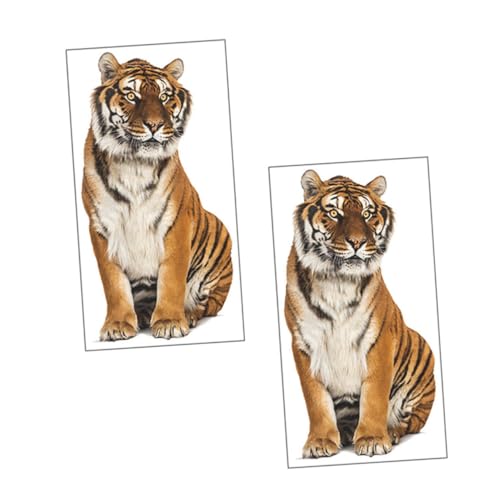 CLISPEED 1 Satz Tiger Wandtattoo Selbstklebende Tiger Wandaufkleber Für Kreative Innendekoration Für Wohnzimmer Kinderzimmer Und Restaurants Leicht Abnehmbar Und Beschädigungsfrei 2 Stück