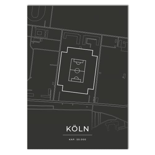 Vacentures Köln Stadion Poster - Fussballstadion-Poster - Geschenk für Fußballfans (30x40 CM)