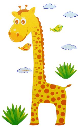 alles-meine.de GmbH 10 TLG. Set XL Wandsticker Meßlatte - Wandtattoo Giraffe Messlatte Tiere Aufkleber Wandaufkleber - selbstklebend für Wohnzimmer und Kinderzimmer Deko Sticker
