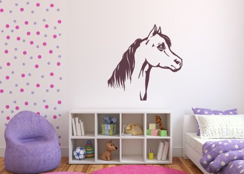 Wandtattooladen Wandtattoo - Pferdekopf Größe:56x60cm Farbe: glasdecor