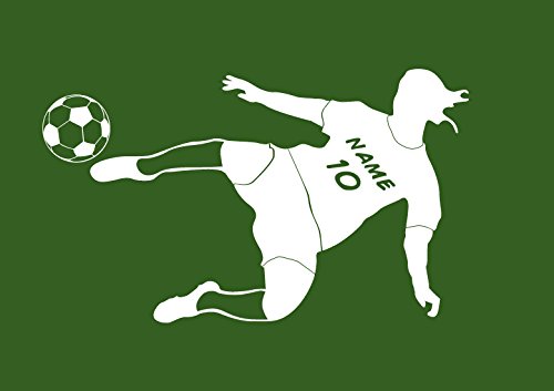 Deco-idea Wandtattoo Wandaufkleber Fussballer mit Namen Nummer Fussball Kinderzimmer wfb01(073 dunkelgrau, set5:ca. 130cm x78cm (Hoch))