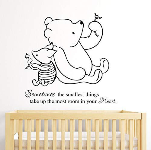 Winnie The Pooh & Piglet Dekoration Baby Zitat Wandtattoo Kindergarten Entfernbare Wandaufkleber Dekoration 58 * 62 cm