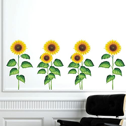 Wandtattoo Wandaufkleber Wandsticker Frühling Gartenpflanzen Selbstklebende Aufkleber Wohnzimmer Schlafzimmer Kreative Graffiti Sonnenblume Pvc Wandaufkleber Wanddeko Mädchen Junge Spielzi