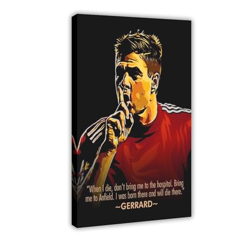 Ghjkyvv Steven Gerrard Poster, Fußballbild, motivierende Zitate, 5 Stück, Leinwandposter, Wandkunst, Dekordruck, Bild Gemälde für Wohnzimmer, Schlafzimmer, Dekoration, Rahmen: 40 x 60 cm