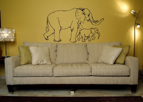 Wandtattooladen Wandtattoo - Elefanten Größe:65x37cm Farbe: lichtblau