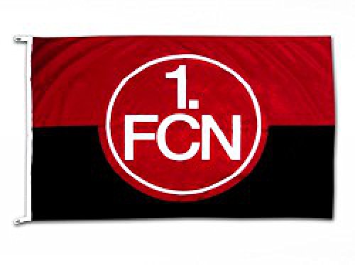 Flaggenfritze Hissflagge 1. FC Nürnberg Logo rot-schwarz - 100 x 150 cm + gratis Aufkleber
