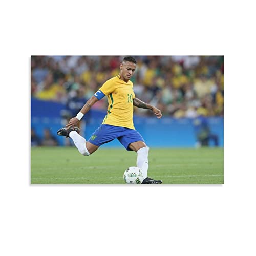 Neymar Jr 2023 Fußball-Poster, Malerei, Leinwand, Wandkunst, Wohnzimmer, Poster, Gemälde, 40 x 60 cm