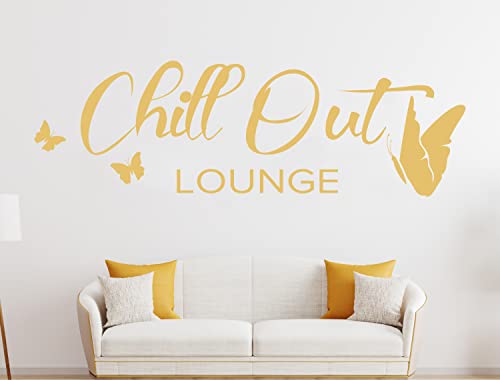 Wandtattoo Wohnzimmer Chill Out Lounge von timalo® über 30 seidenmatte, harmonische Farben | 75044-Herbstgrau-M-100x31