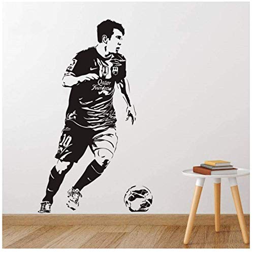 Lionel Messi Wandaufkleber Berühmter Fußballer Vinyl Aufkleber Sport Star Poster Fitnessstudio Shop Wohnheim Home Schlafzimmer Innendekor Mural55X93Cm