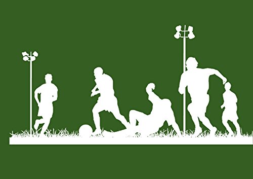 Deco-idea Wandtattoo Wandaufkleber Fussballer Fussball Soccer Football Kinderzimmer wfb04(weitere Farben per Nachricht, set3:ca. 140cm x59cm(Hoch))