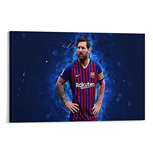 Alacritua Bild Auf Leinwand -Messi-12x18inch(30x45cm) - Leinwandbild -Fußball Star- Premium Leinwanddruck - Wandbild Kunstdruck Auf Holz-Keilrahmen Wohnzimmer Wanddekoration -HD Bildqualität