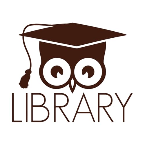 Wandtattoo für Bibliotheksschulen, Vinyl, akademischer Bücherwurm, Eule, wissenschaftliche Studie, Wandaufkleber, Bibliothekstür, Dekoration, Tapete-L-56x67cm-Coffee