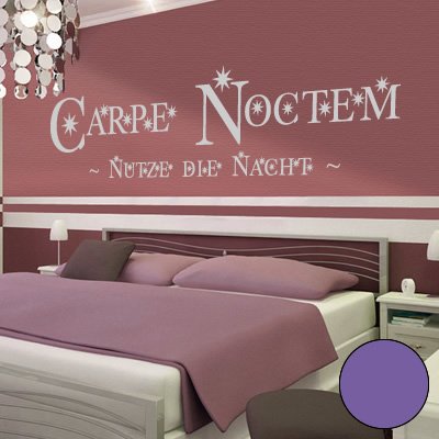 Klebesüchtig Wandtattoo Carpe Noctem 90cm x 22cm Lavendel - Dekoration - Bad - Wohnzimmer - Aufkleber - Wandsticker