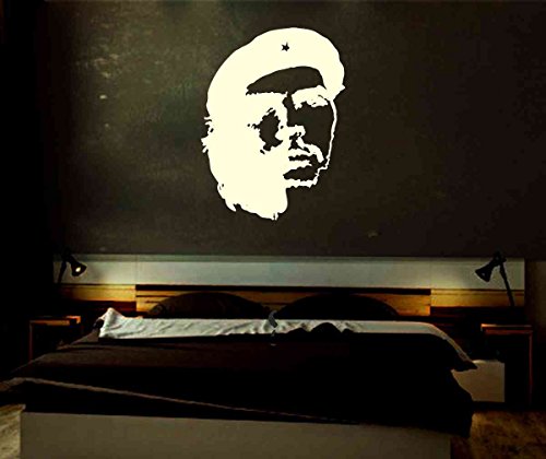 INDIGOS UG Fluoreszierendes Wandtattoo Wandsticker Wandaufkleber Aufkleber - Che Guevara Wandaufkleber - nachleuchtend im Dunkeln - Fluoreszierend 120x89 cm