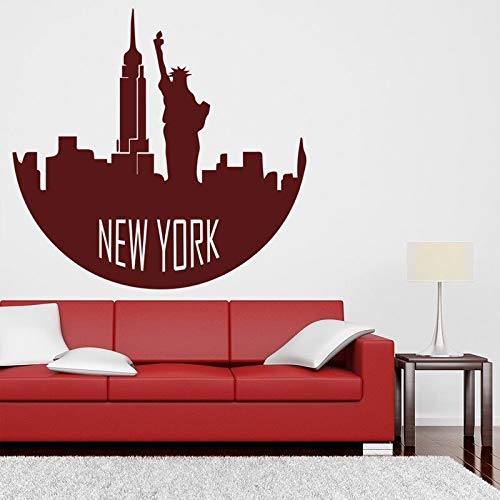 New York Wandaufkleber Usa Skyline Wandtattoo Wohnzimmer Schlafzimmer Home Art Dekoration Vinyl Wasserdichte Aufkleber Aufkleber 44 * 42 Cm