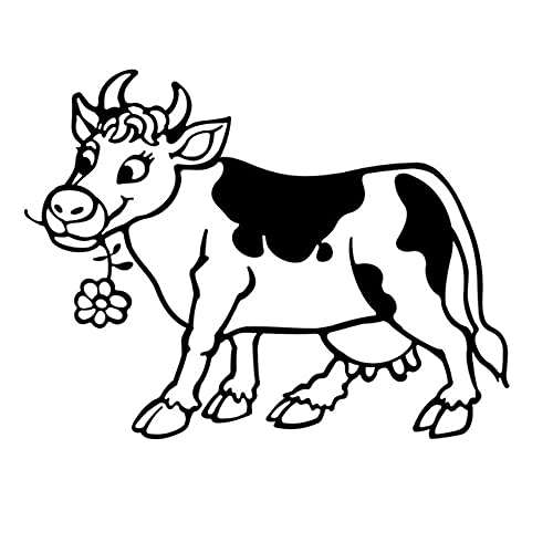 44X56 Cm Beliebte Niedliche Cartoon Kuh Wandaufkleber Floral Dekoration Vinyl Hohle Tier Wandtattoo Für Kinder