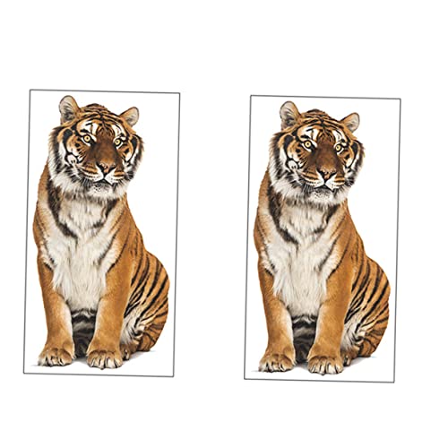 Hoement 2 Stück Wandtattoo Tiger Wandaufkleber Kreative Tier Wanddeko für Wohnzimmer Schlafzimmer und Kinderzimmer Selbstklebend Abnehmbar für Partys und Fotoshootings