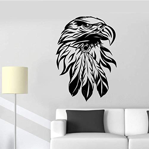 Wandaufkleber Weißkopfseeadler Vogelkopf Wandtattoo Amerika Symbol Aufkleber Wohnkultur Wohnzimmer Abnehmbare Vinyl Jungen Kinderzimmer Abziehbilder Wandbilder42X57Cm