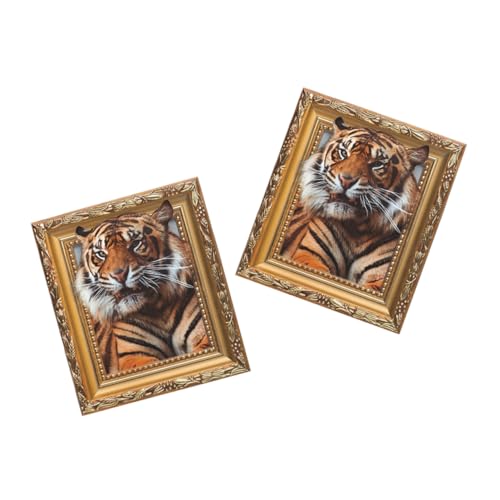 Holibanna 2 Stück Teiliges Wandtattoo Tiger und Löwe Selbstklebende Wandsticker für Wohnzimmer Schlafzimmer Kinderzimmer Abwaschbar Langlebig Bunte Tiermotive zur Dschungel Deko