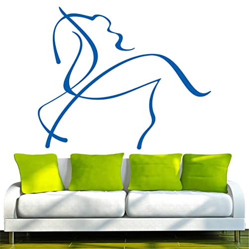 INDIGOS UG Wandtattoo - Wandaukleber d223 schönes Pferd Gaul Pferdchen Tribal 120x98 cm - türkis - Dekoration Küche Bad Büro Hotel